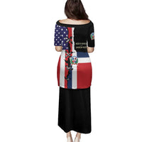 Dominican Republic Family Matching Puletasi and Hawaiian Shirt Made In America with Dominican Parts DT03