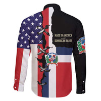 Dominican Republic Family Matching Short Sleeve Bodycon Dress and Hawaiian Shirt Made In America with Dominican Parts DT03