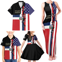 Dominican Republic Family Matching Tank Maxi Dress and Hawaiian Shirt Made In America with Dominican Parts DT03