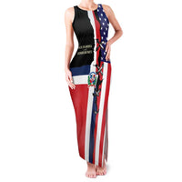 Dominican Republic Family Matching Tank Maxi Dress and Hawaiian Shirt Made In America with Dominican Parts DT03