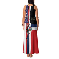 Dominican Republic Family Matching Tank Maxi Dress and Hawaiian Shirt Made In America with Dominican Parts DT03