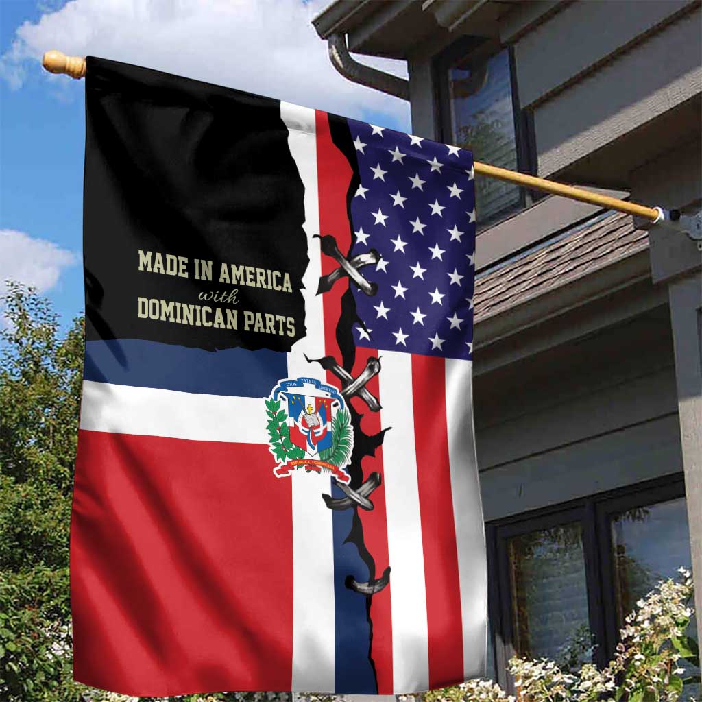 Dominican Republic Garden Flag Made In America with Dominican Parts DT03