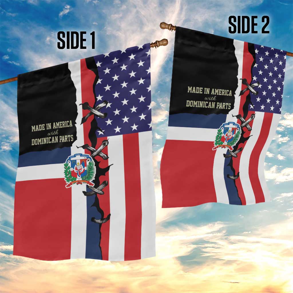 Dominican Republic Garden Flag Made In America with Dominican Parts DT03