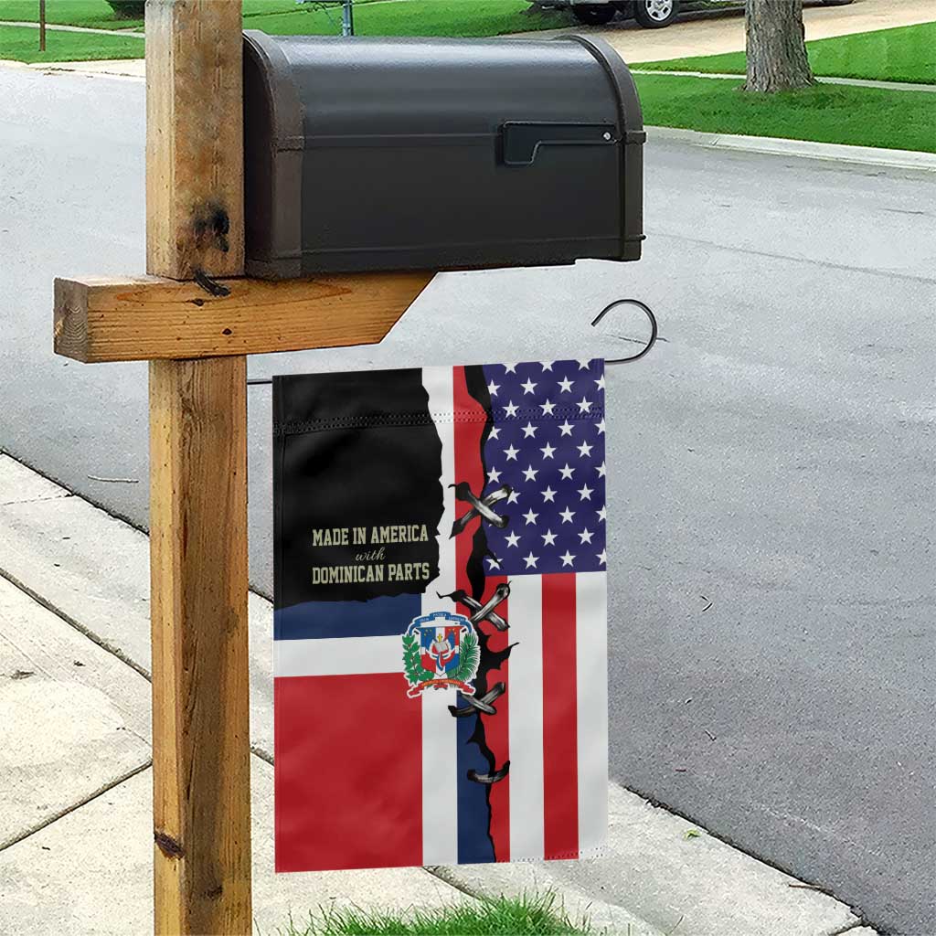 Dominican Republic Garden Flag Made In America with Dominican Parts DT03