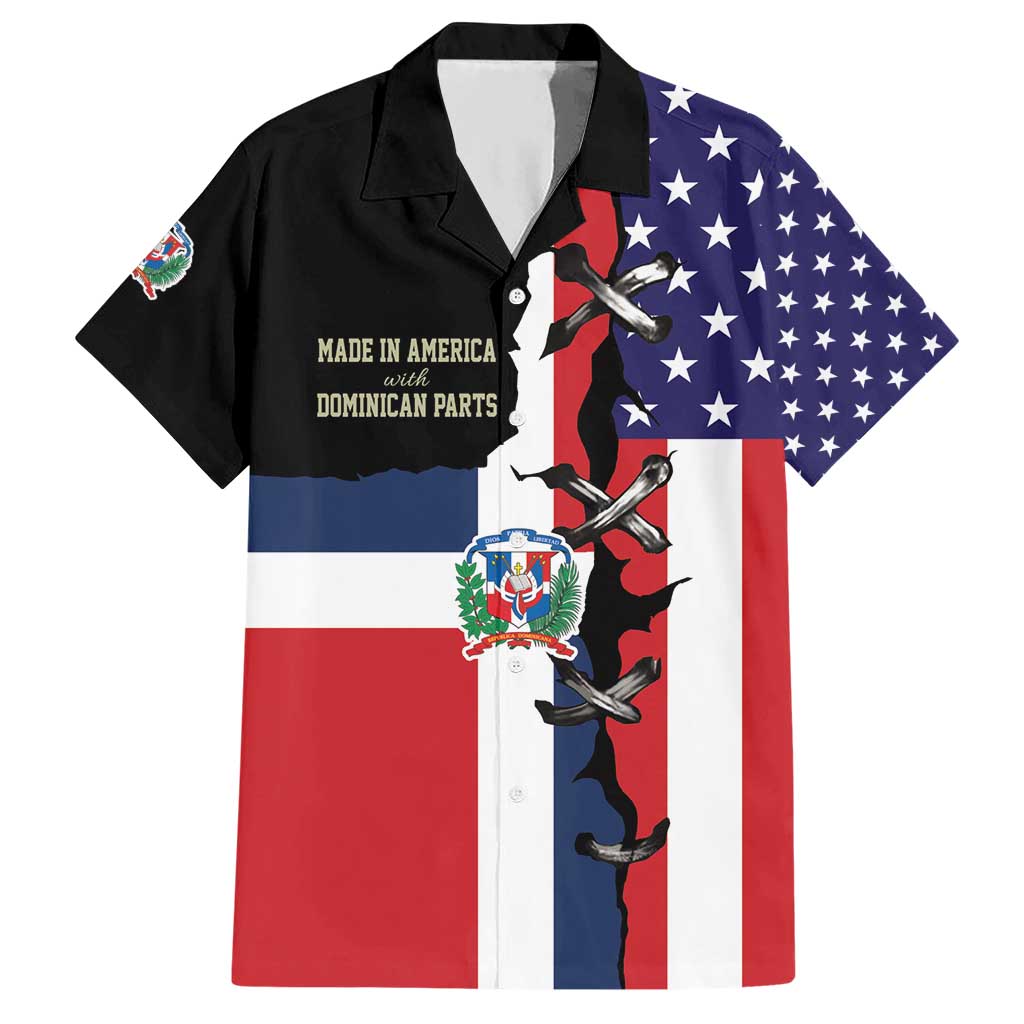 Dominican Republic Hawaiian Shirt Made In America with Dominican Parts DT03
