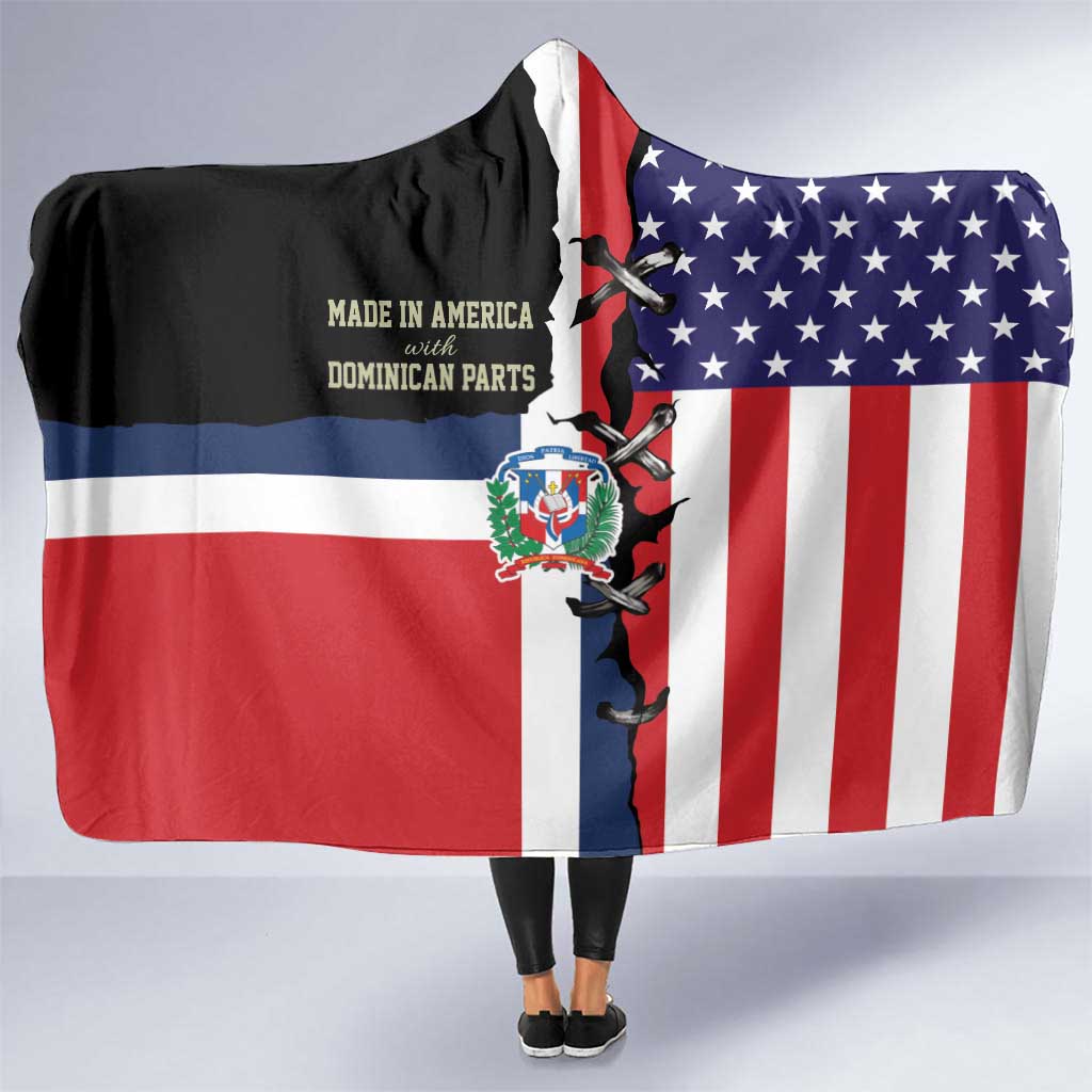 Dominican Republic Hooded Blanket Made In America with Dominican Parts
