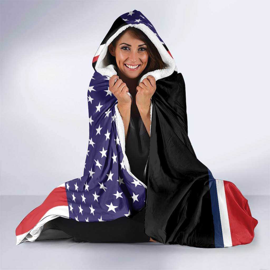 Dominican Republic Hooded Blanket Made In America with Dominican Parts DT03