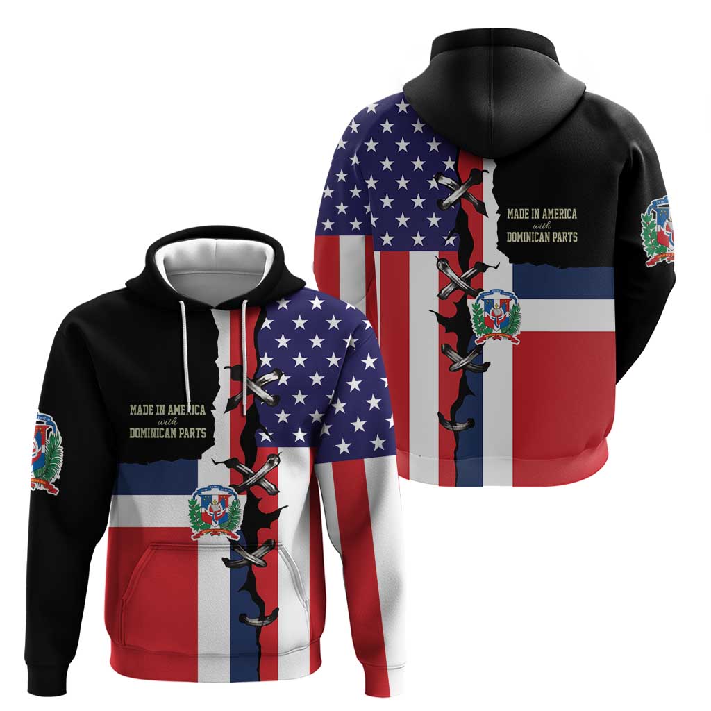 Dominican Republic Hoodie Made In America with Dominican Parts DT03