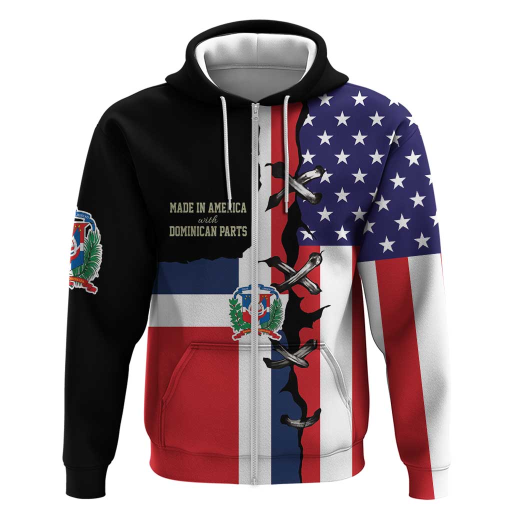 Dominican Republic Hoodie Made In America with Dominican Parts DT03