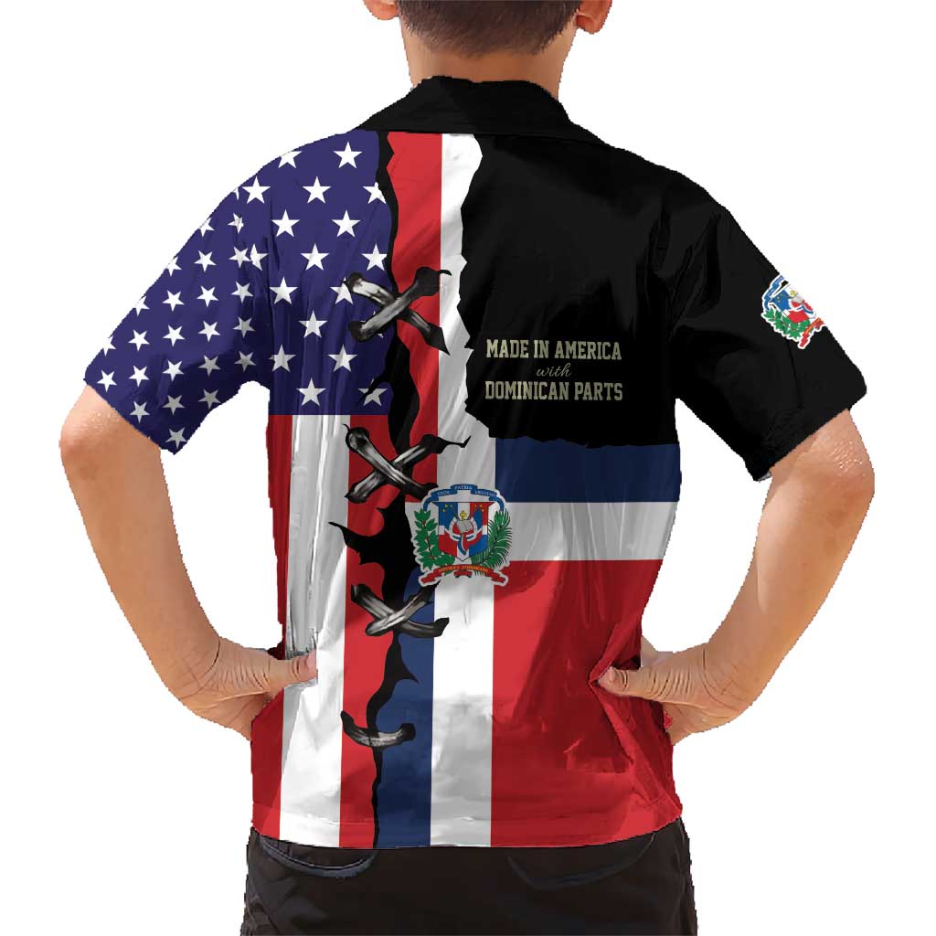 Dominican Republic Kid Hawaiian Shirt Made In America with Dominican Parts DT03