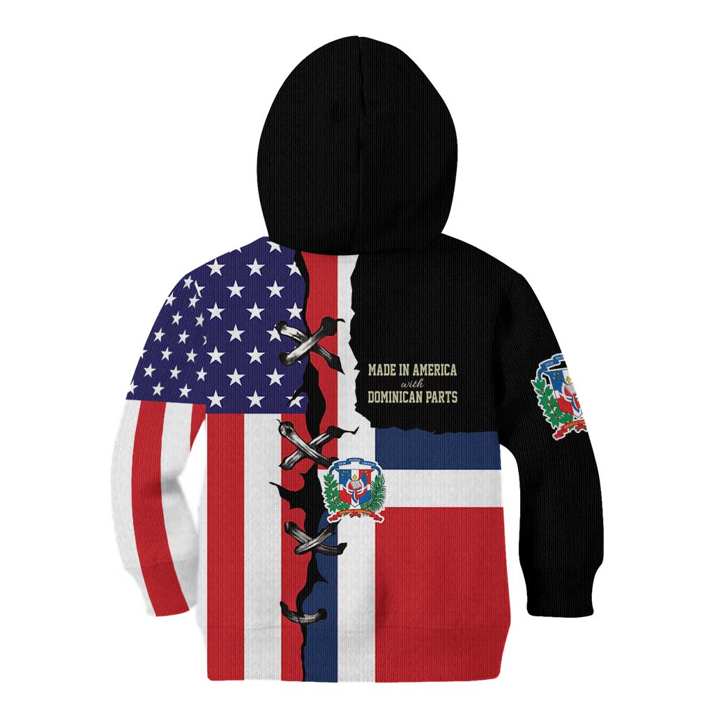 Dominican Republic Kid Hoodie Made In America with Dominican Parts DT03