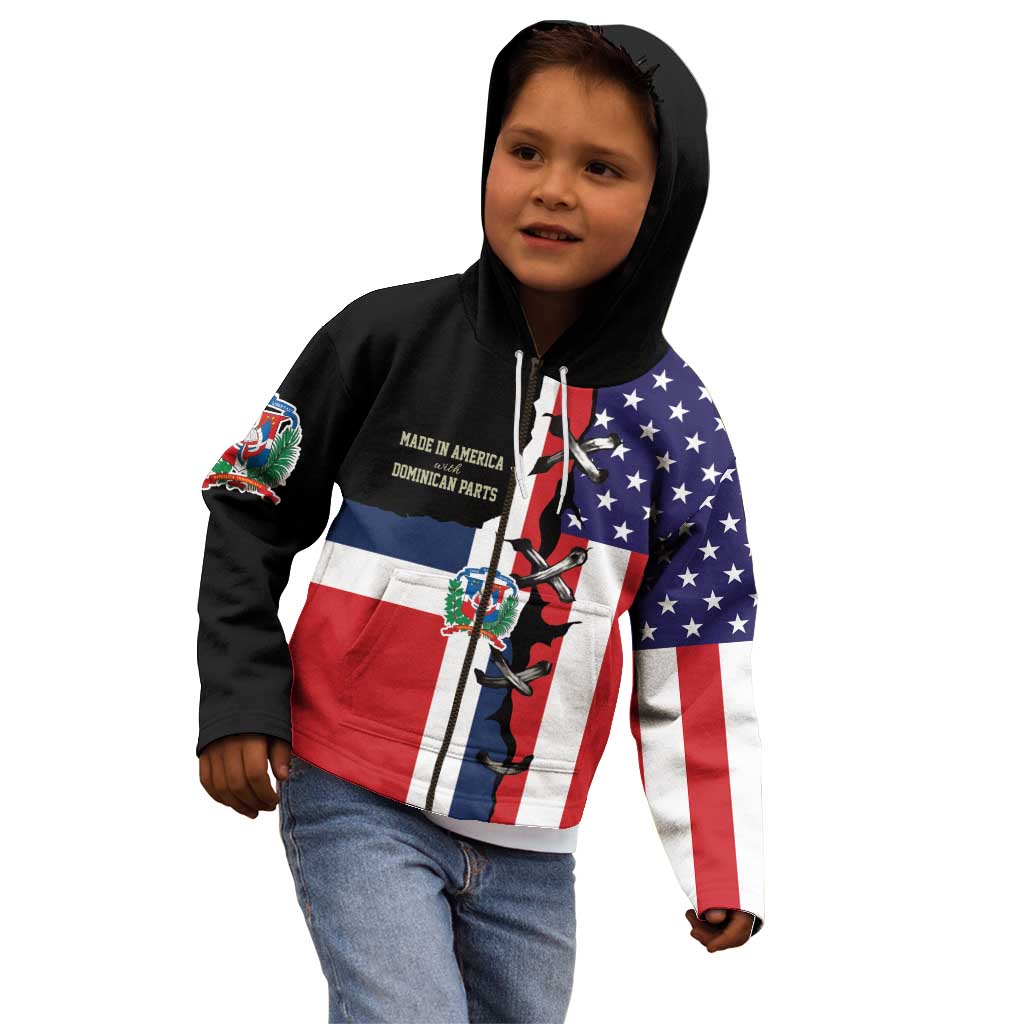 Dominican Republic Kid Hoodie Made In America with Dominican Parts DT03