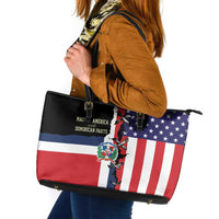 Dominican Republic Leather Tote Bag Made In America with Dominican Parts DT03