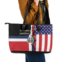 Dominican Republic Leather Tote Bag Made In America with Dominican Parts DT03