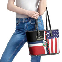 Dominican Republic Leather Tote Bag Made In America with Dominican Parts DT03