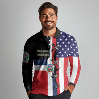 Dominican Republic Long Sleeve Polo Shirt Made In America with Dominican Parts DT03