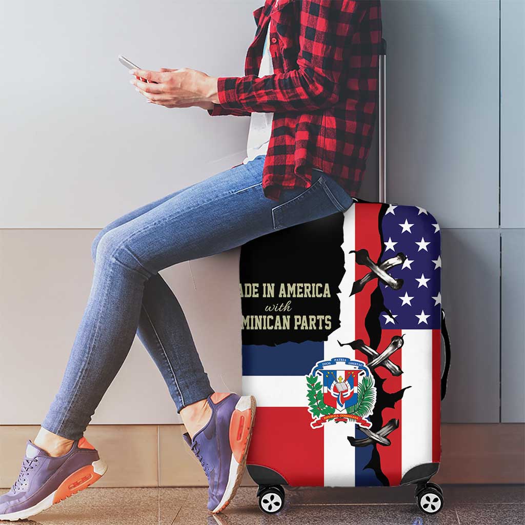 Dominican Republic Luggage Cover Made In America with Dominican Parts DT03