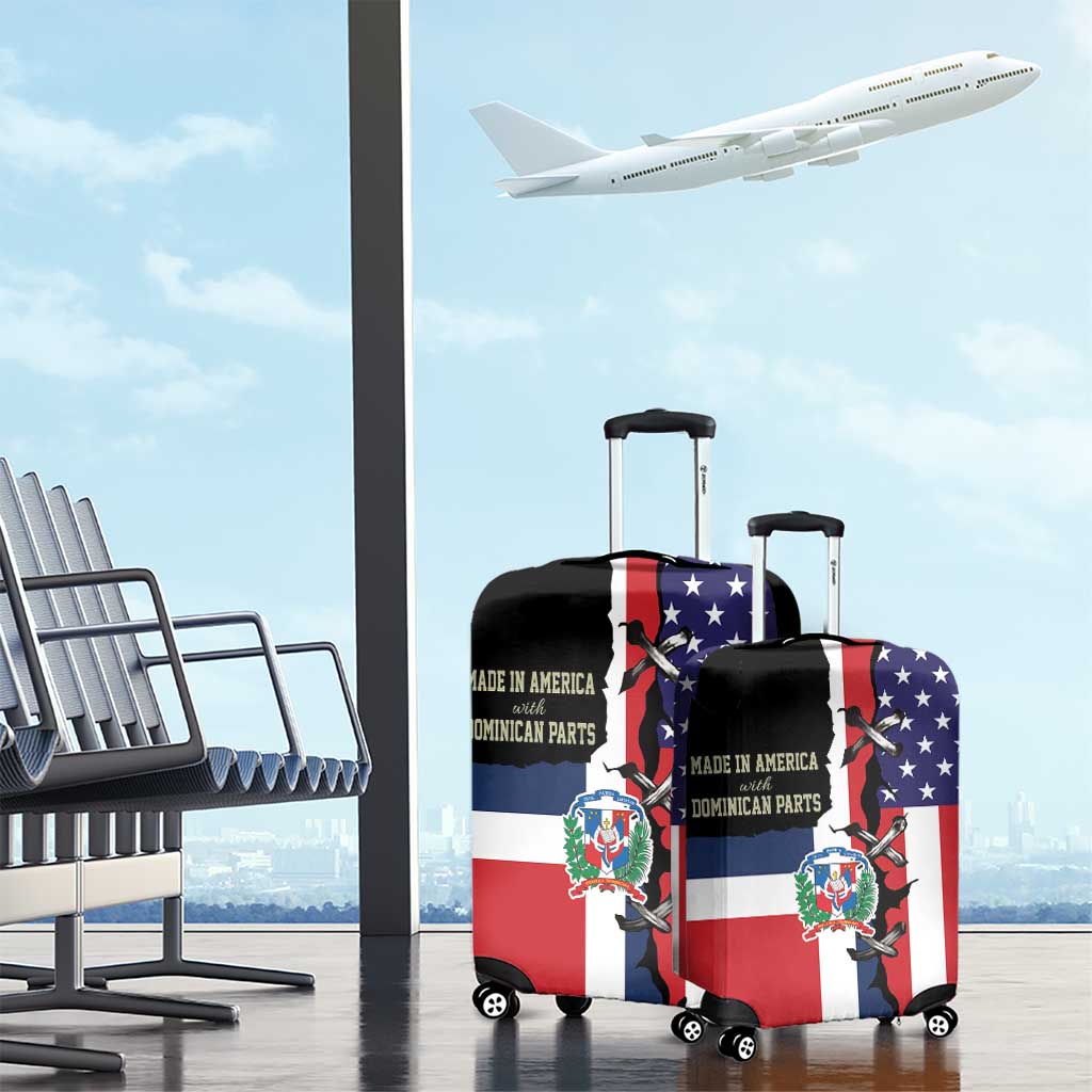 Dominican Republic Luggage Cover Made In America with Dominican Parts DT03