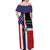 Dominican Republic Off Shoulder Maxi Dress Made In America with Dominican Parts
