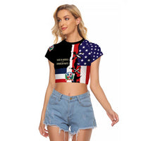 Dominican Republic Raglan Cropped T Shirt Made In America with Dominican Parts DT03