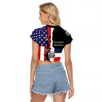 Dominican Republic Raglan Cropped T Shirt Made In America with Dominican Parts DT03