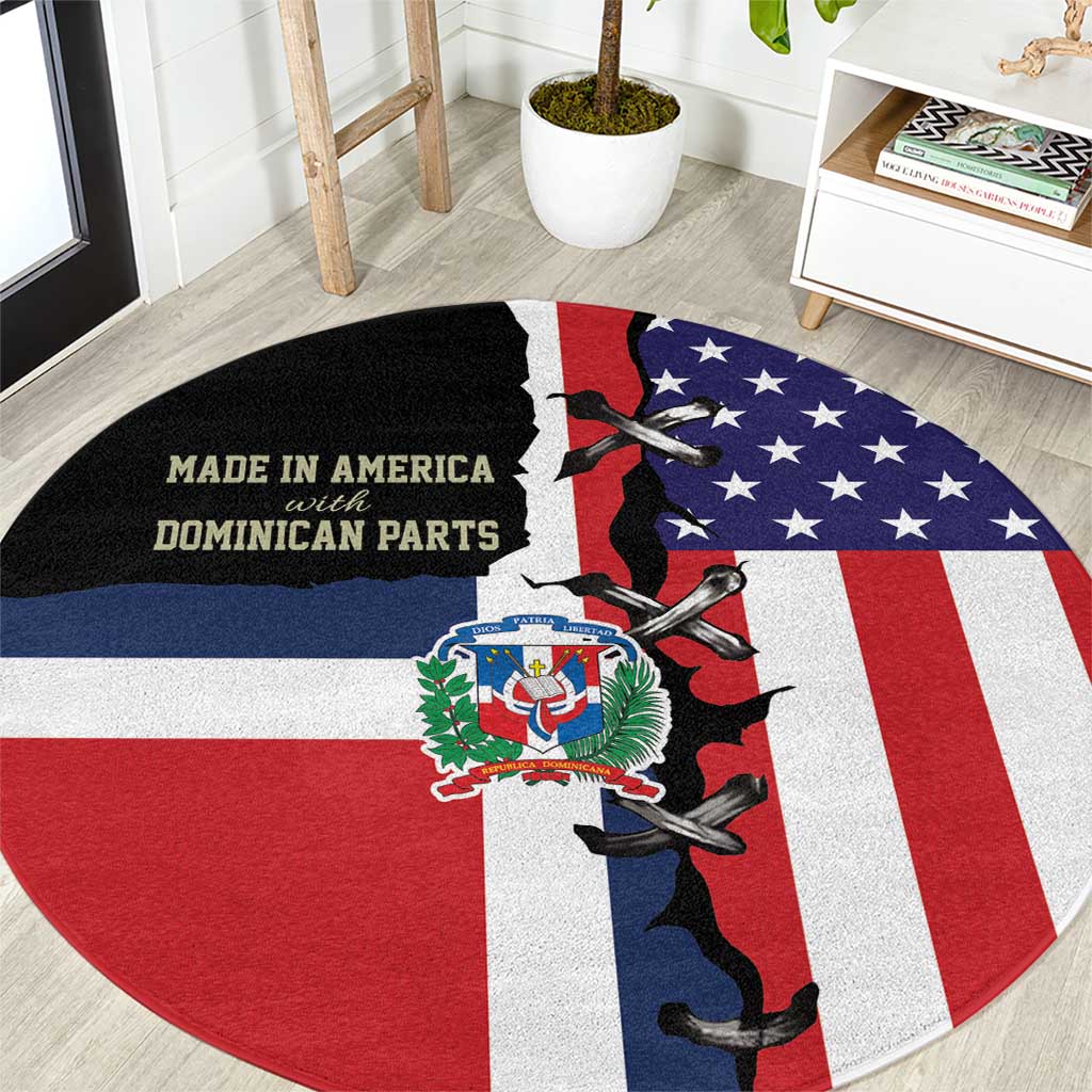 Dominican Republic Round Carpet Made In America with Dominican Parts DT03