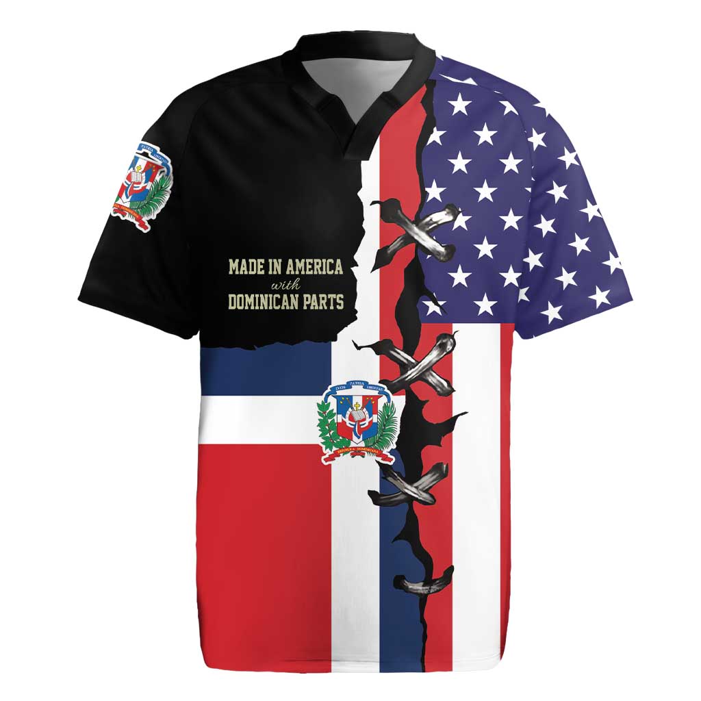 Dominican Republic Rugby Jersey Made In America with Dominican Parts DT03