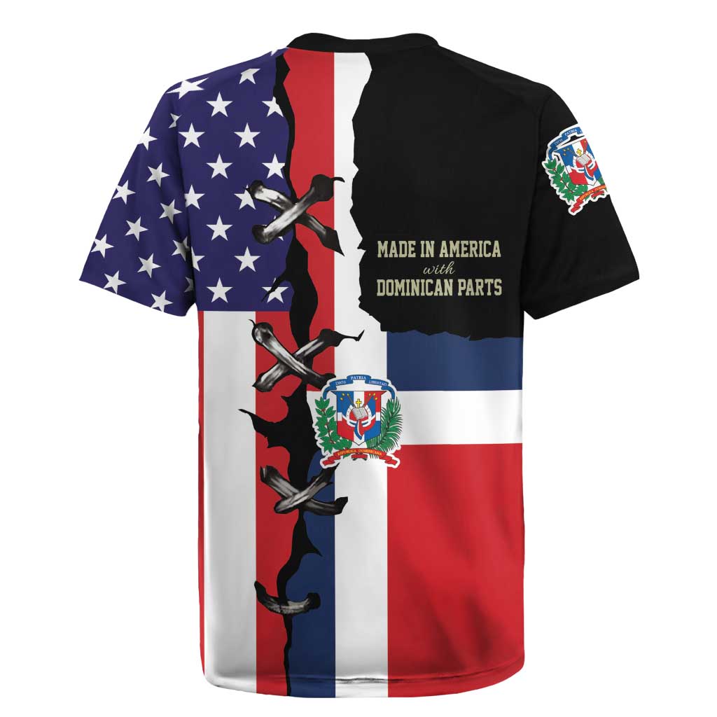 Dominican Republic Rugby Jersey Made In America with Dominican Parts DT03