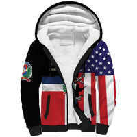 Dominican Republic Sherpa Hoodie Made In America with Dominican Parts DT03