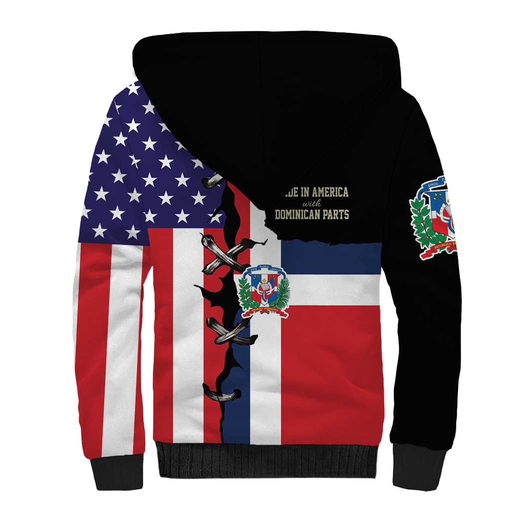 Dominican Republic Sherpa Hoodie Made In America with Dominican Parts DT03