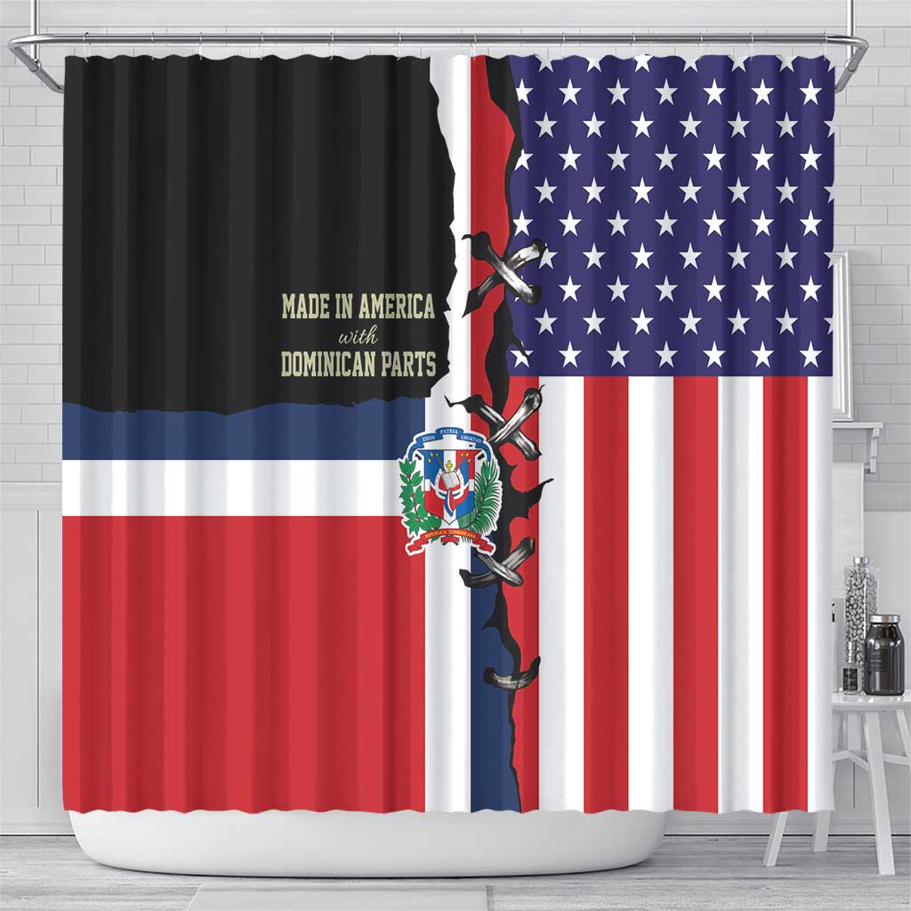 Dominican Republic Shower Curtain Made In America with Dominican Parts DT03