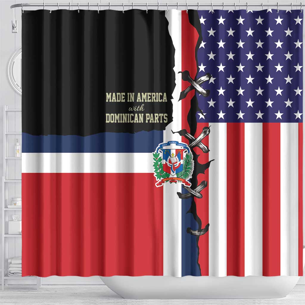 Dominican Republic Shower Curtain Made In America with Dominican Parts DT03