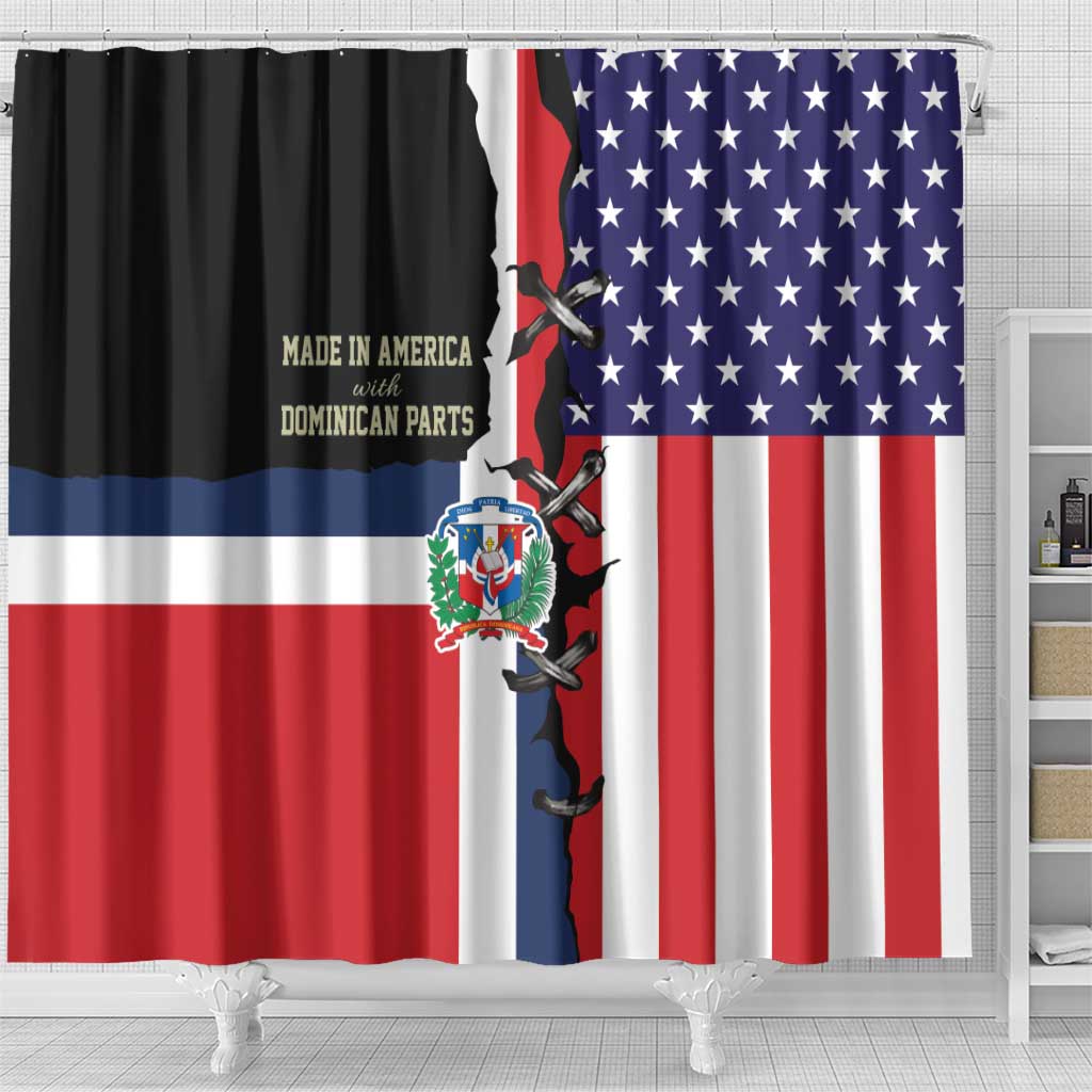 Dominican Republic Shower Curtain Made In America with Dominican Parts DT03