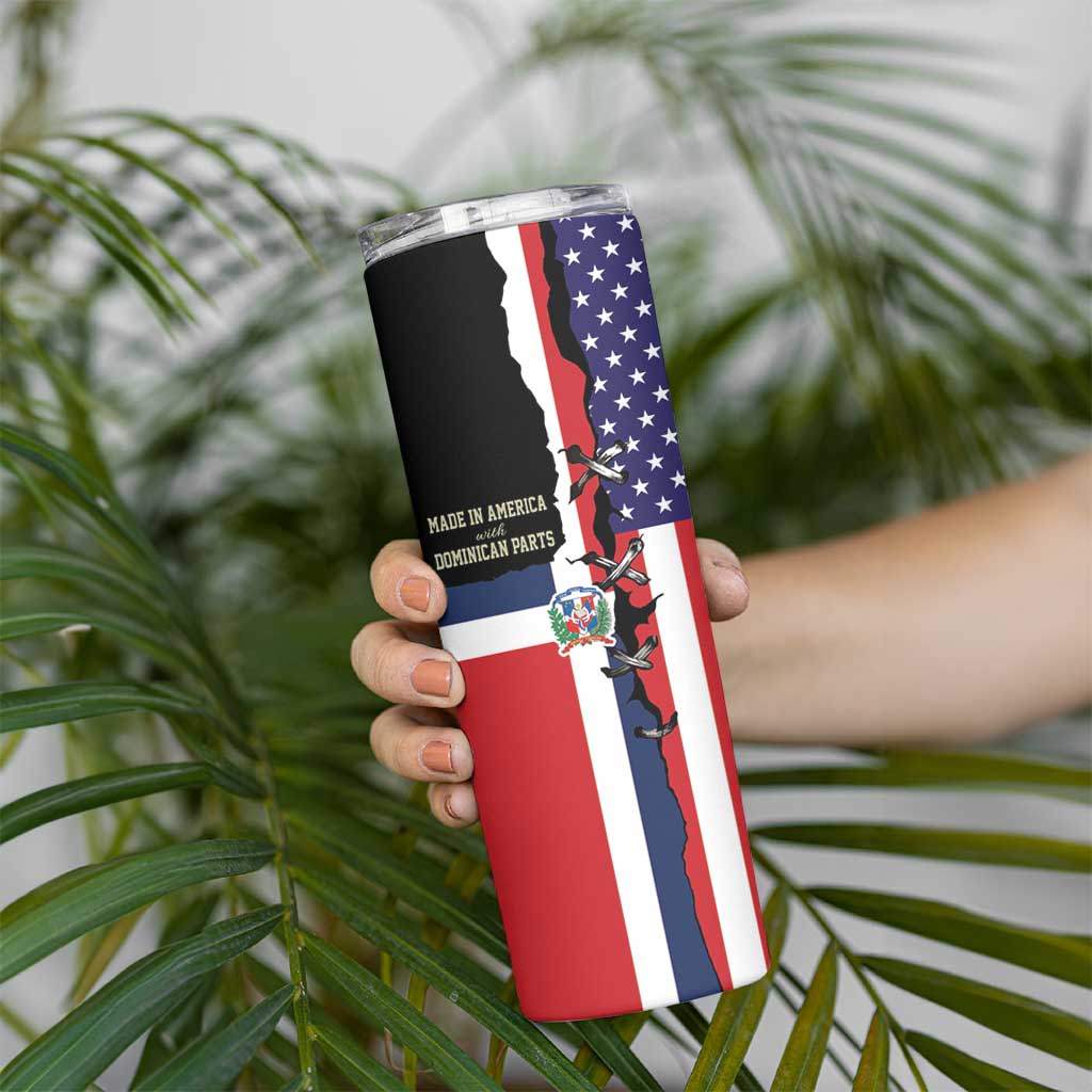 Dominican Republic Skinny Tumbler Made In America with Dominican Parts DT03