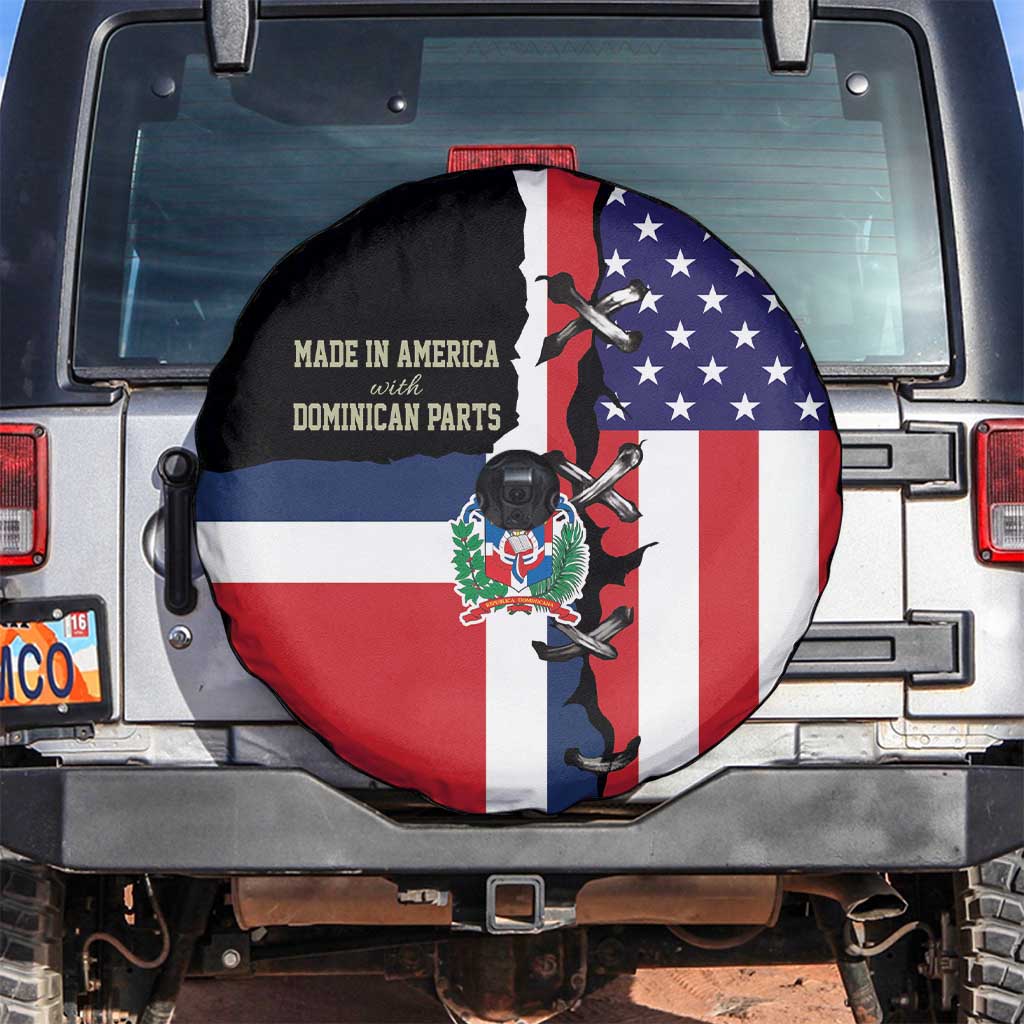 Dominican Republic Spare Tire Cover Made In America with Dominican Parts DT03