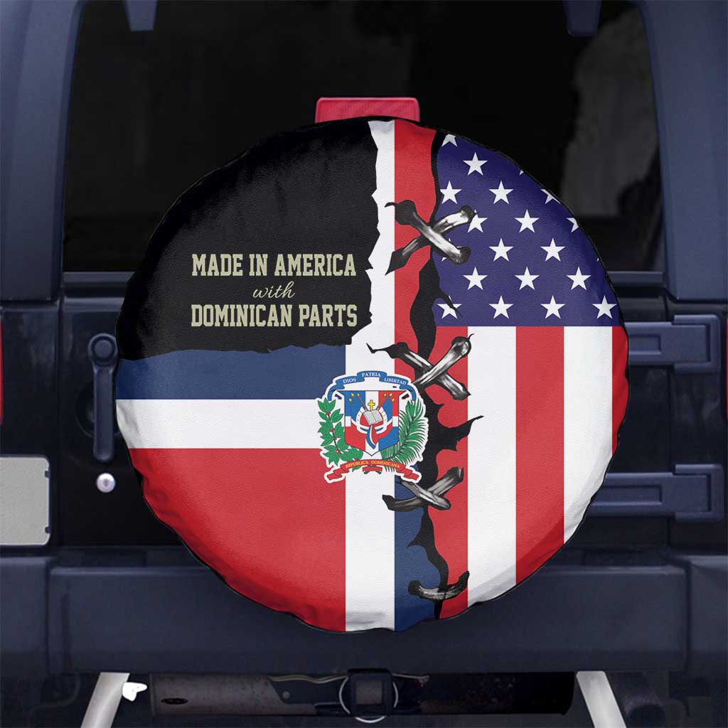 Dominican Republic Spare Tire Cover Made In America with Dominican Parts DT03
