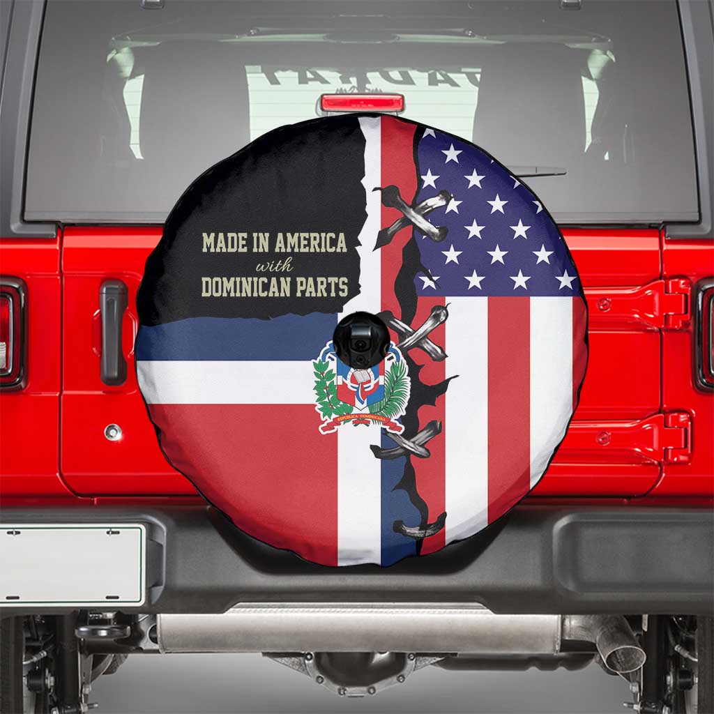 Dominican Republic Spare Tire Cover Made In America with Dominican Parts DT03