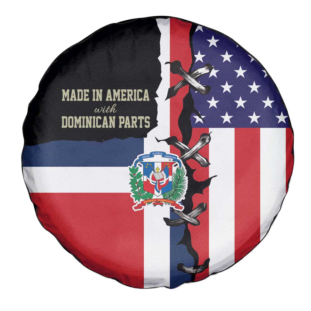 Dominican Republic Spare Tire Cover Made In America with Dominican Parts DT03