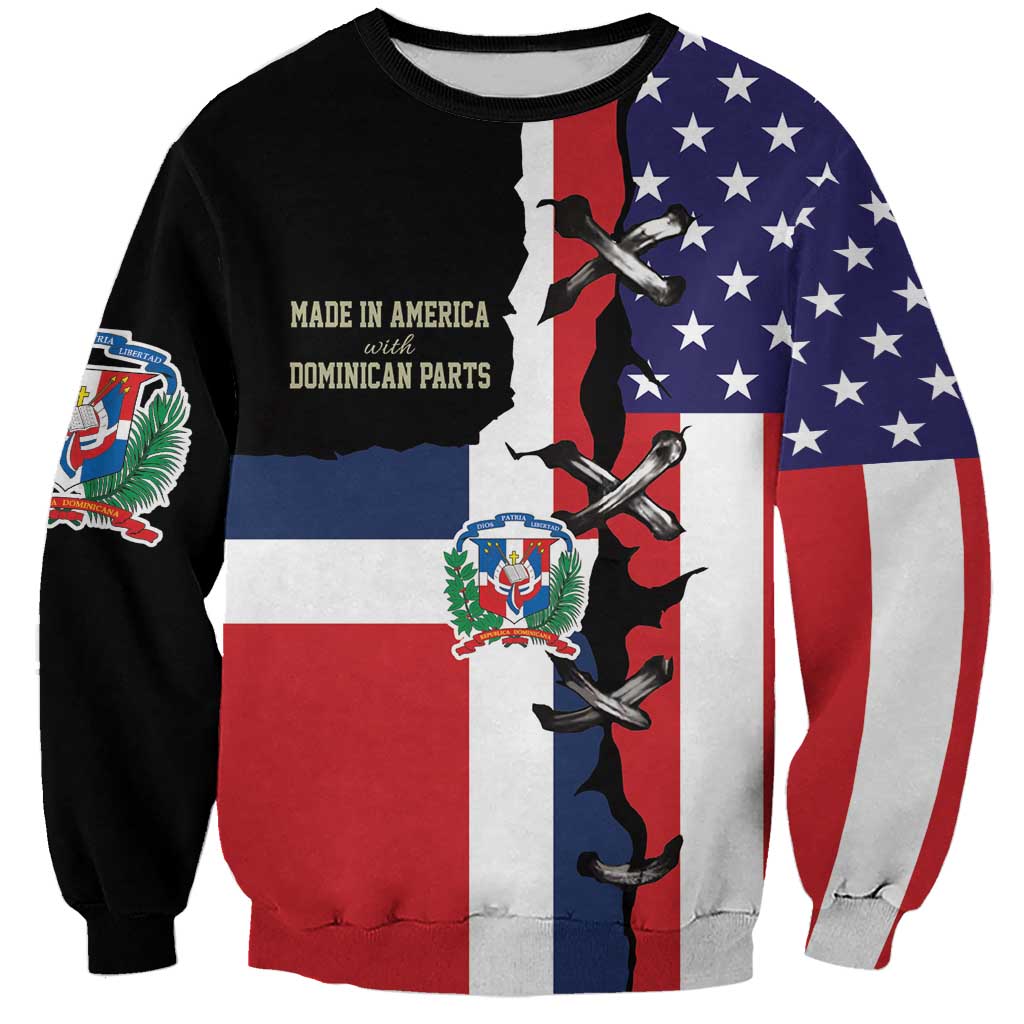 Dominican Republic Sweatshirt Made In America with Dominican Parts DT03