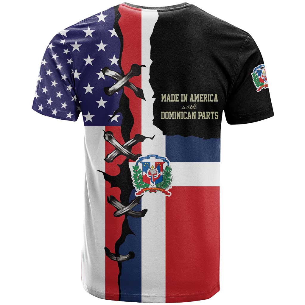 Dominican Republic T Shirt Made In America with Dominican Parts DT03