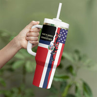Dominican Republic Tumbler With Handle Made In America with Dominican Parts DT03