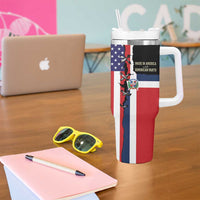 Dominican Republic Tumbler With Handle Made In America with Dominican Parts DT03