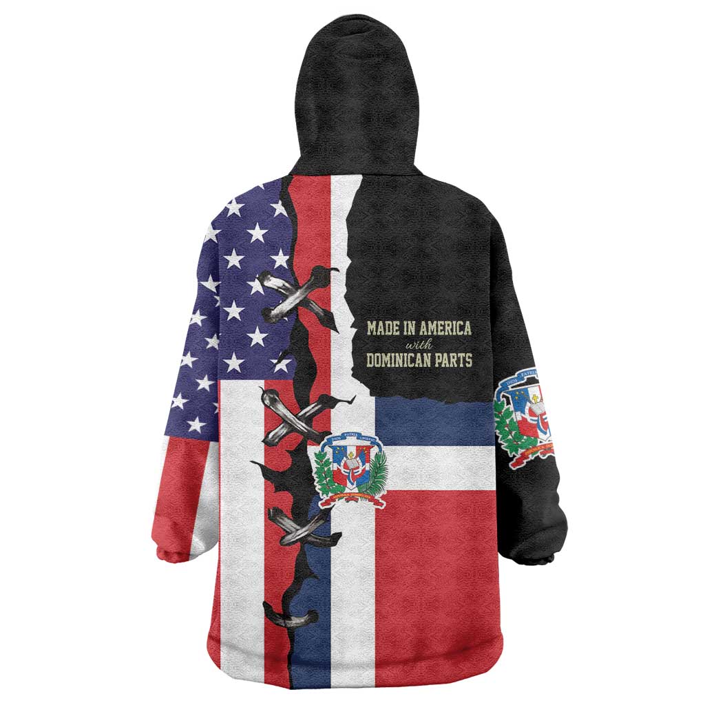 Dominican Republic Wearable Blanket Hoodie Made In America with Dominican Parts DT03