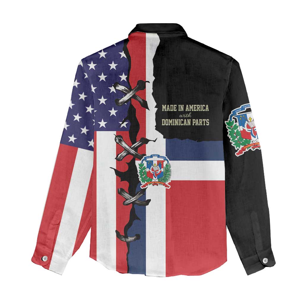 Dominican Republic Women Casual Shirt Made In America with Dominican Parts DT03