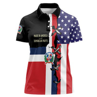 Dominican Republic Women Polo Shirt Made In America with Dominican Parts DT03