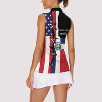 Dominican Republic Women Sleeveless Polo Shirt Made In America with Dominican Parts DT03