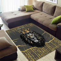 Personalized Black and Gold Lion Area Rug King Africa - Wonder Print Shop