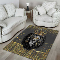 Personalized Black and Gold Lion Area Rug King Africa - Wonder Print Shop
