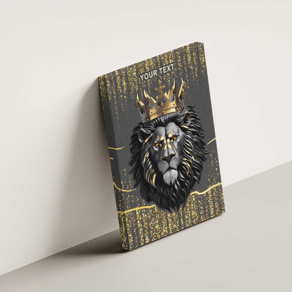 Personalized Black and Gold Lion Canvas Wall Art King Africa - Wonder Print Shop