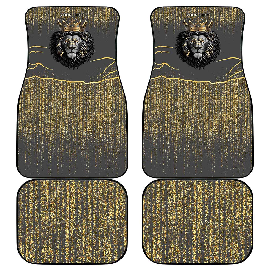 Personalized Black and Gold Lion Car Mats King Africa - Wonder Print Shop